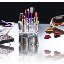 UltraMint Şeffaf Akrilik Makyaj Organizeri, Ruj ve Fırça Düzenleyici, Şık ve Pratik
