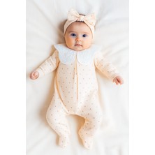 O Baby Fistolu Dantel Yaka Bandanalı Tulum - Kız Bebek - %100 Pamuk-Yenidoğan Set