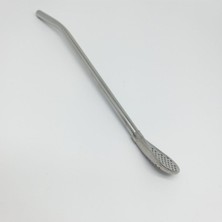 PremiumPort Şık Metal Pipet, 19 Cm, Süzgeç Uçlu, Kokteyl ve Bar Için Tasarım