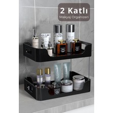 UltraMint Iki Katlı Çok Amaçlı Düzenleyici, Banyo ve Kozmetik Organizörü Siyah