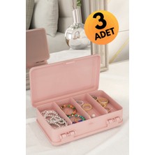 UltraMint 3'lü Pudra ve Kozmetik Düzenleyici Organizer, Pembe Renk
