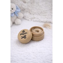 3D Tasarım Ahşap Görünümlü Plastik Bebek Saç Saklama Kutusu Ilk Saçım Hatıra, Hediyelik, Anı