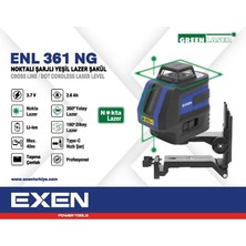 Exen Enl 361 Ng - 1X360° 3.7V 2.6AH Noktalı Şarjlı Yeşil Lazer Şakül Set