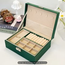 UltraMint Iki Katlı Yeşil Takı Organizeri, Şık ve Kompakt Klasik Tasarım