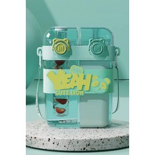 M&B Water Bottle Yeah Çift Bölmeli Suluk - Renkli Boyun Askılı Çift Içimli Okul Çocuk Suluğu Bpa Içermez