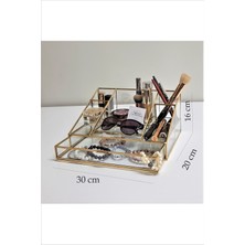UltraMint Paris 30 cm Pirinç Çekmeceli Klasik Makyaj Organizer