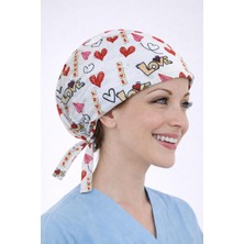 Dr. Mitra Cerrahi Bone Medikal Doktor Hemşire Hastane Bonesi Unisex -Love Desen