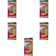 Yüceplast Körüklü Karışık Renkli Jelatinli Pipet - 22 Cm. - 250 Adetlik Paket