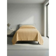 Sofline Premium %100 Pamuk Tek Kişilik Yazlık Pike, Yatak Örtüsü, Terletmez Kumaş (Güneş Sarısı) (160X240CM)