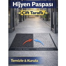 Beylini Çift Taraflı Dezenfektan Hijyen Paspası Kapı Ev Ofis Giriş Kıvırcık Paspas Kurulama Kaydırmaz 40 x 80 cm