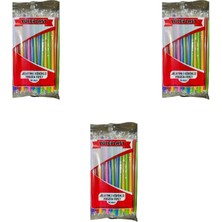 Yüceplast Körüklü Karışık Renkli Jelatinli Pipet - 22 Cm. - 150 Adetlik Paket