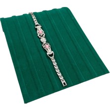 UltraMint Yeşil Süet Kumaş Bileklik Künye Standı 23X16 Cm, Şık ve Dayanıklı