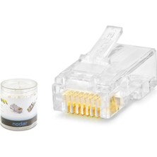 Nodar ND2407 Cat6 Konnektör EZRJ45 100LÜ Plastik Kutu Şeffaf