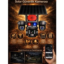 Harvox  Solar Güneş Enerjili Insan Takibi 15MP 3 Lens 4g Akıllı Kamera Sirenli