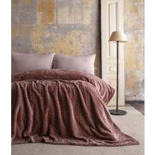 Apricitas Home Trusty Pembe Tek Kişilik Jakar Desen Battaniye 160X220CM