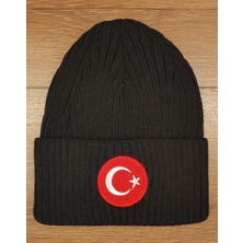 Zee Türk Bayraklı Kışlık Fitilli Akrilik Bere