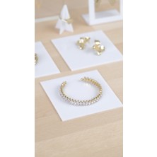 UltraMint Beyaz Kare Pleksi Takı Stand Seti, Düzenleyici ve Fotoğraf Çekimi Ile Uyumlu