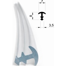 MAKPLASTİK FİTİL PROFİL P 048 Tezgah Altı Damlalık Fitili 20 Metre Şeffaf