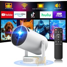 Harvox HY300 Pro Max Bataryalı Projeksiyon – Kablosuz Kullanım, Elektrik Olmadan Sinema Keyfi, 4K Destekli, Wifi 6, Bluetooth 5.0, Otomatik Focus