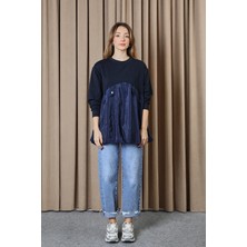 Puane Kadın Cep Kapağı Detaylı Oversize Tunik - 20714