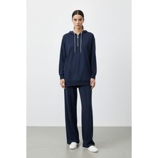 Puane Kadın Rahat Kesim Kapüşonlu Sweatshirt ve Pantolon TAKIMI-14411