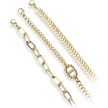 Klips Concept  Ince ve Kalın Form Üçlü Kombin Bileklik