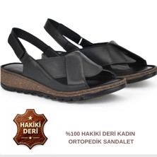 Cozi Company %100 Hakiki Deri Ortopedik Yumuşak Tabanlı Şık Günlük Sandalet