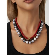 Çelik Kadın Boncuk Kolye