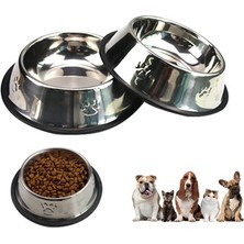 K&A Karamelpet  Pati Desenli Çelik Mama ve Su Kabı 6 Oz 200 ml 15 cm