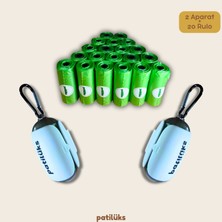 Patilüks 2 Adet Metal Klipsli Aparat ve 20 Rulo (300 Adet) Lavanta Kokulu Köpek Kaka Poşeti Seti