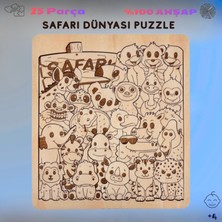 BTNES Puzzle Safari Eğitici Montessori Oyuncak Yapboz %100 Doğal Ahşap Puzzle