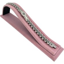 Sezgin Kutu ve Aksesuar Tekli Yatay S Bileklik ve Tesbih Standı Süet Pembe