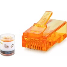 Nodar ND2405 Cat6 Konnektör EZRJ45 100LÜ Plastik Kutu Turuncu