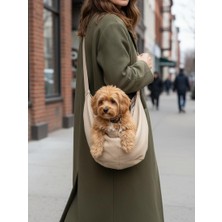 Kemique Ekru Güderi Dokulu Köpek Taşıma Çantası – Emniyet Kemerli