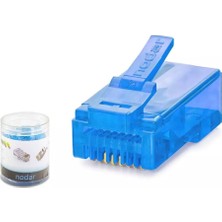Nodar ND2404 Cat6 Konnektör EZRJ45 100LÜ Plastik Kutu Mavi