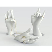 UltraMint 3’lü Dekoratif Takı ve Makyaj Organizeri Seti, Yüzük, Küpe, Kolye Tutucu