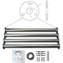 Tsm Rüzgar Türbini Için Direk Seti 4 Metre (15 Kg) Taşıma Kapasiteli
