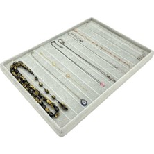 Sezgin Kutu ve Aksesuar Tesbih Bileklik Kolye Tablası Gri Süet