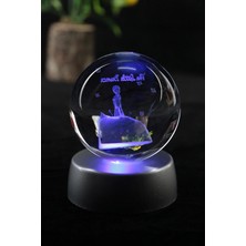 PremiumPort Küçük Prens Temalı Işıklı Cam Küre, Sevgiliye Özel Standlı Hediye
