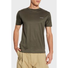 Emporio Armani Pamuk Karışımlı Regular Fit Logolu Bisiklet Yaka T Shirt Erkek T Shirt 8N1TD8 1juvz U7042