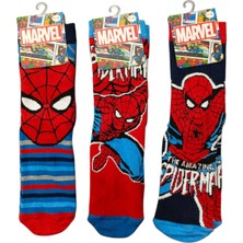 Marvel Spiderman Lisanlı Erkek Çocuk 3lü Soket Çorap