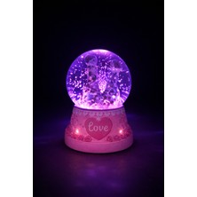 PremiumPort Işıklı Love Yazılı Romantik Kar Küresi, Şık ve Havalı Dekorasyon