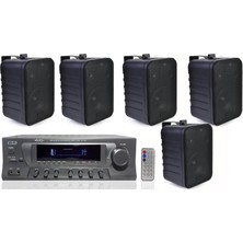 Bots Duvar Tipi Hoparlörlü Ses Sistemi Paketi | Amfi 5 Adet Duvar Hoparlörü – Mağaza, Ofis, Kafe