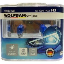 WOLFRAM 12V H3 AMPUL 100W BEYAZ IŞIK 5500K (2 AD)