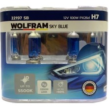 WOLFRAM 12V H7 AMPUL 100W BEYAZ IŞIK 5500K (2 AD)