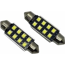 Car-ek 12V Sofit Ampul 8 Ledli Beyaz (39 Mm) (2 Ad)