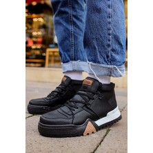 Zapatos CH057 Ghost Line Erkek Spor Günlük Bağcıklı Cilt Bot Csbt - Siyah