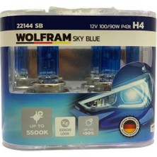 WOLFRAM 12V H4 AMPUL 100/90W BEYAZ IŞIK 5500K (2 AD)