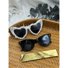 Belirtilmemiş Taşlı Incili Kalp Gözlük 2 Adet