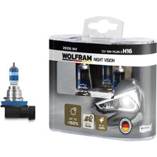 WOLFRAM 12V H16 AMPUL 19W +%150 FAZLA IŞIK NIGHT VISION GERMANY  (2 AD)